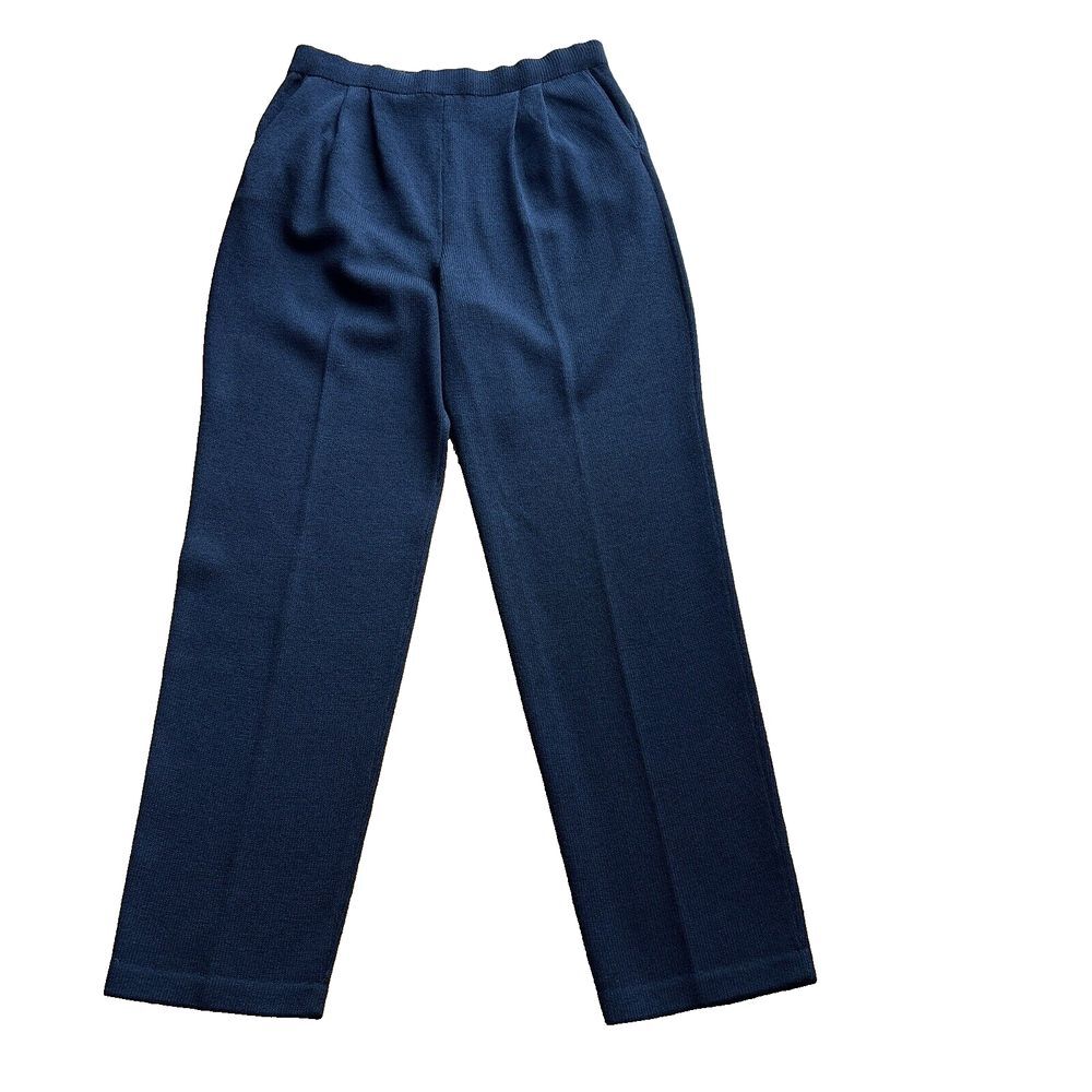 St. John Basics‎ Black Santana Knit Pleated Tapered Leg Pants Size 6 Luxury